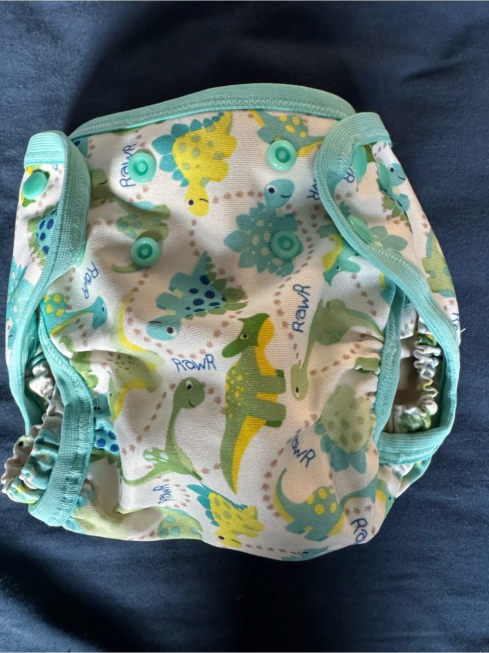 Homemade Dinosaur Print Cloth Diaper Cover – Snap Closure